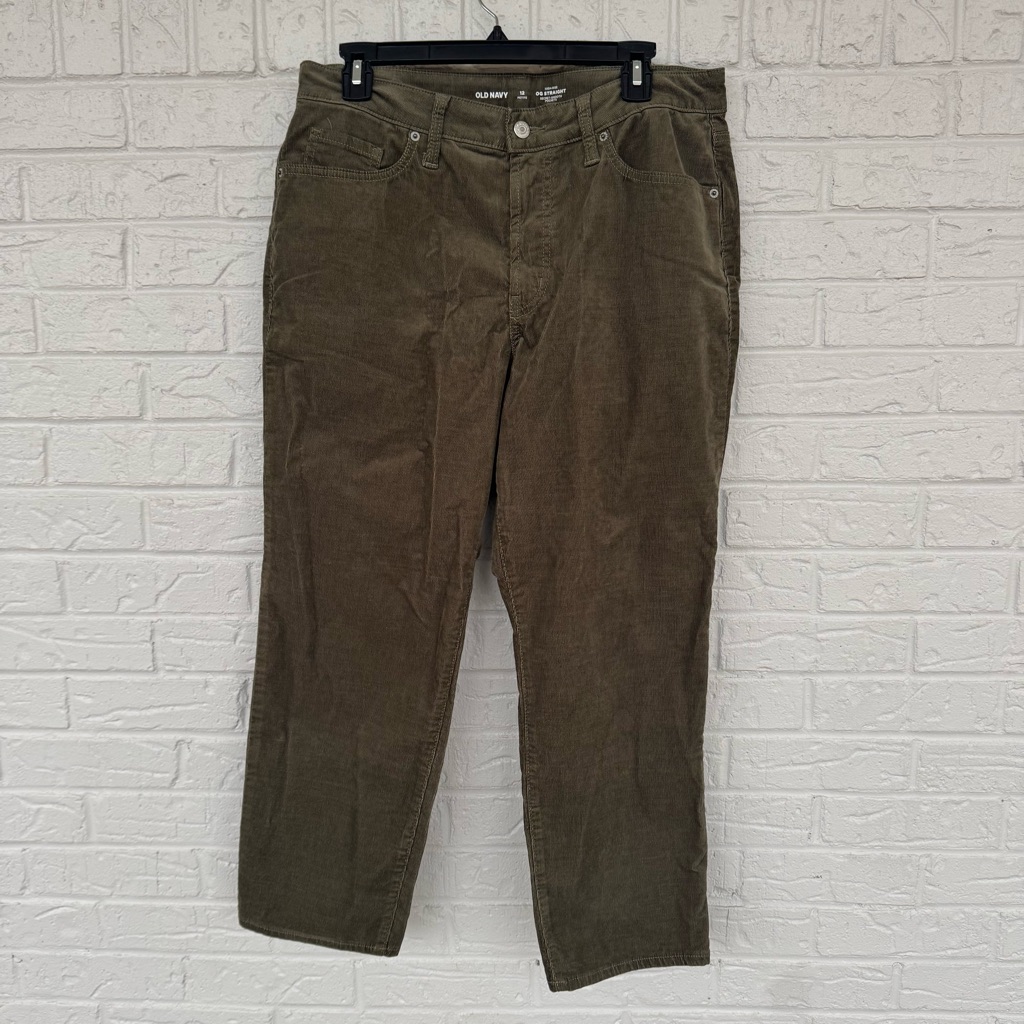 Green Old Navy Corduroy Pants Women's 12 Petite